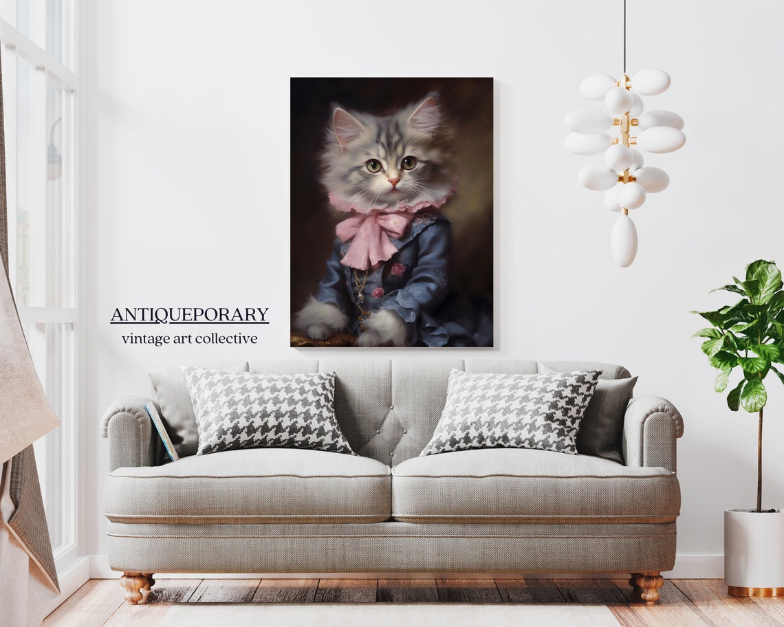 Baby Cat Vintage Portrait Victorian Animal Portrait Dressed Animal Print Royal Pet Print Renaissance Animal Art Animal Lover Gift - Image 6
