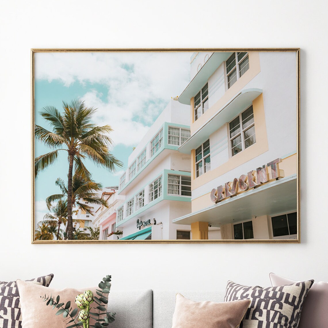 Miami Retro Travel Poster, South Beach Ocean Drive