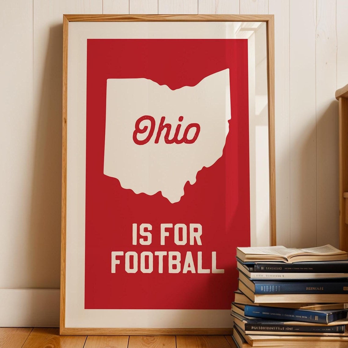 Ohio Sports Print Retro Football Art Poster Sports Team Wall Decor College Sports Gift For Sports Lover Wall Art Sports Dad Gift