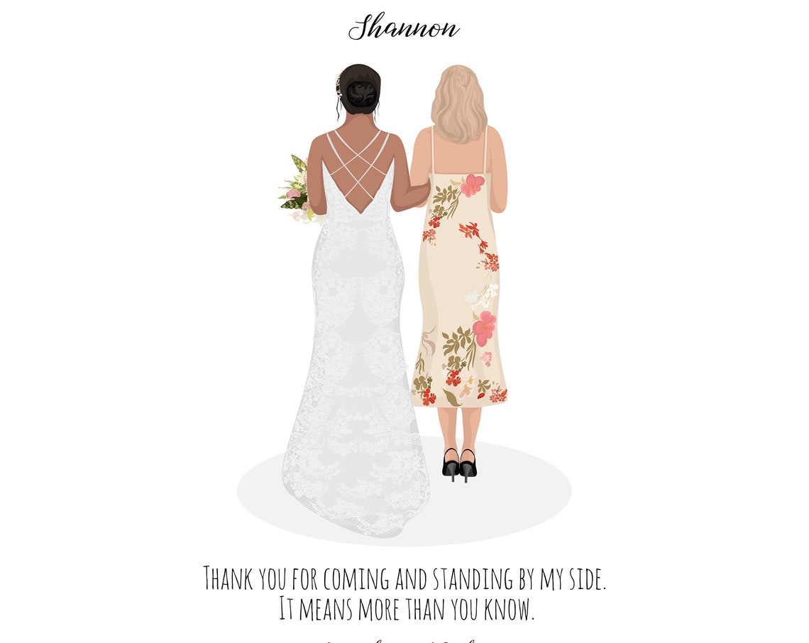 Personalized Bridesmaid Thank You Portrait Custom Wedding Poster - Image 5