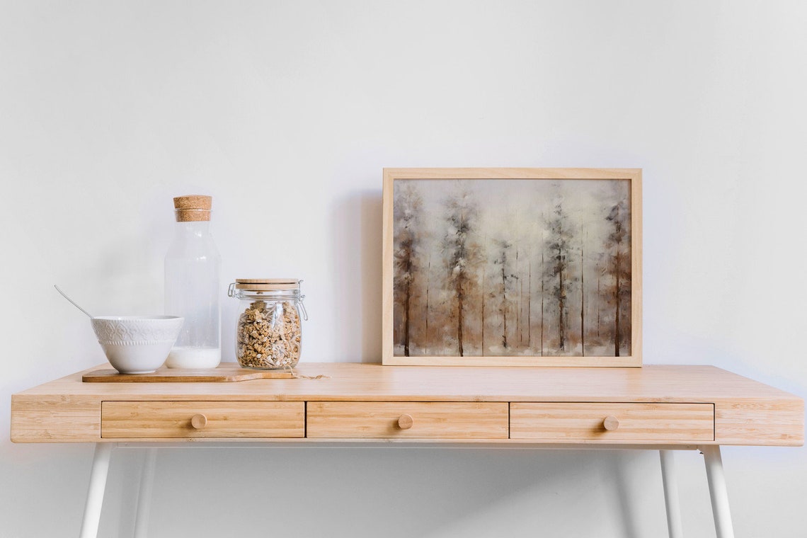 Mist Among The Pines Antique Print - Image 2