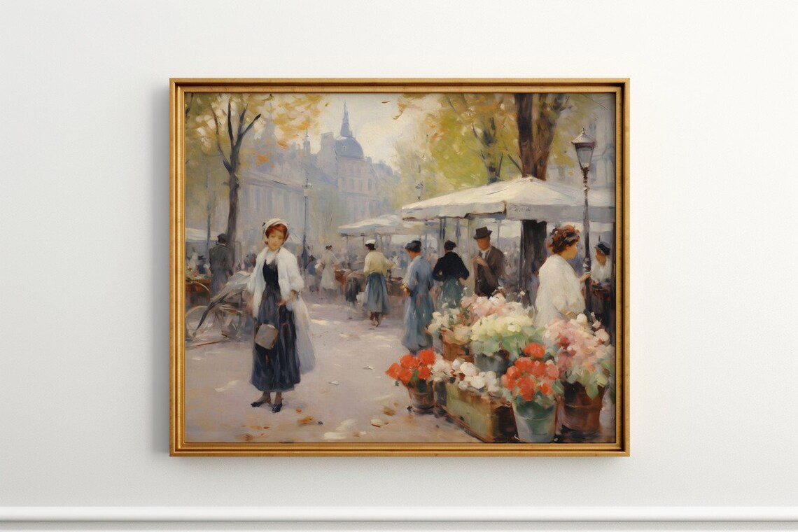 Morning Market In Paris, Antique Poster Print - Image 4