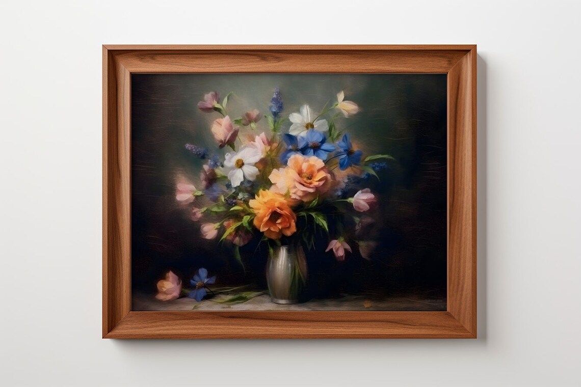 Ephemeral Grace, Symphony of Blooms Antique Print