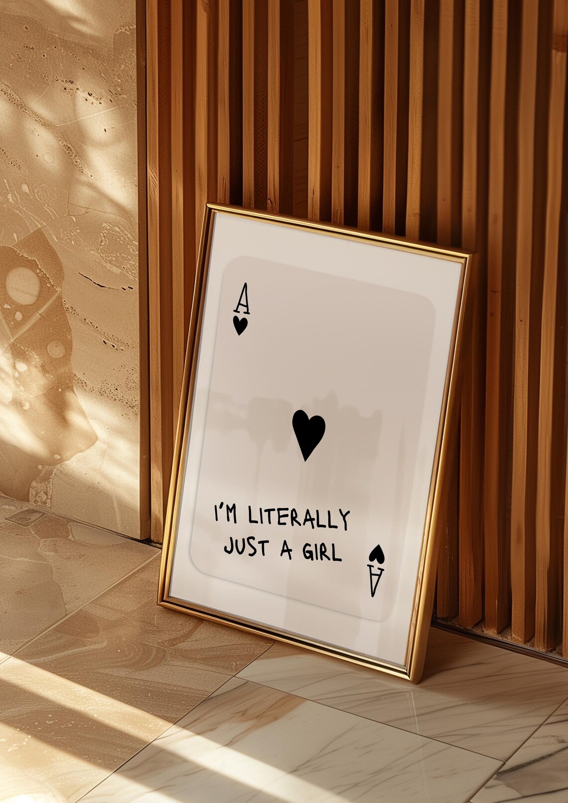 White Ace Of Hearts Im Literally Just A Girl Playful Quote Poster - Image 3