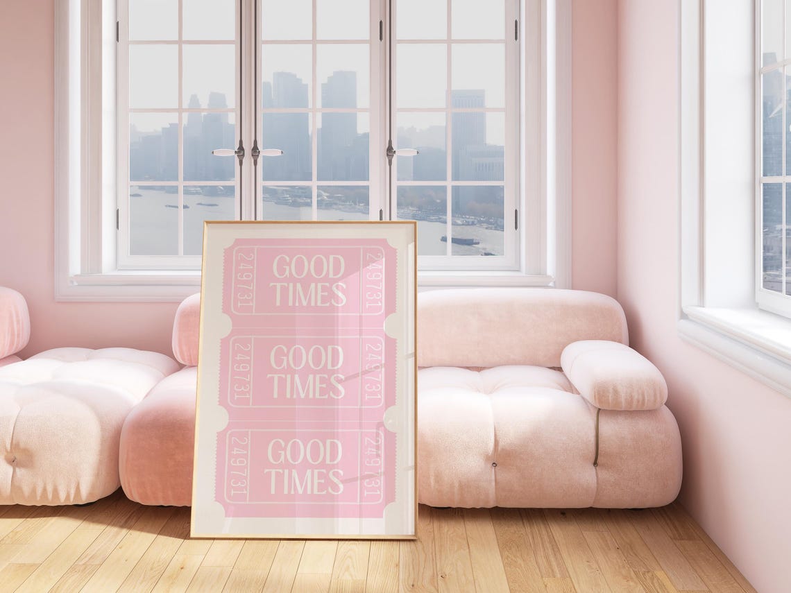 Good Times Pink Tickets Trio Retro Girly Pop Wall Decor Poster - Image 4