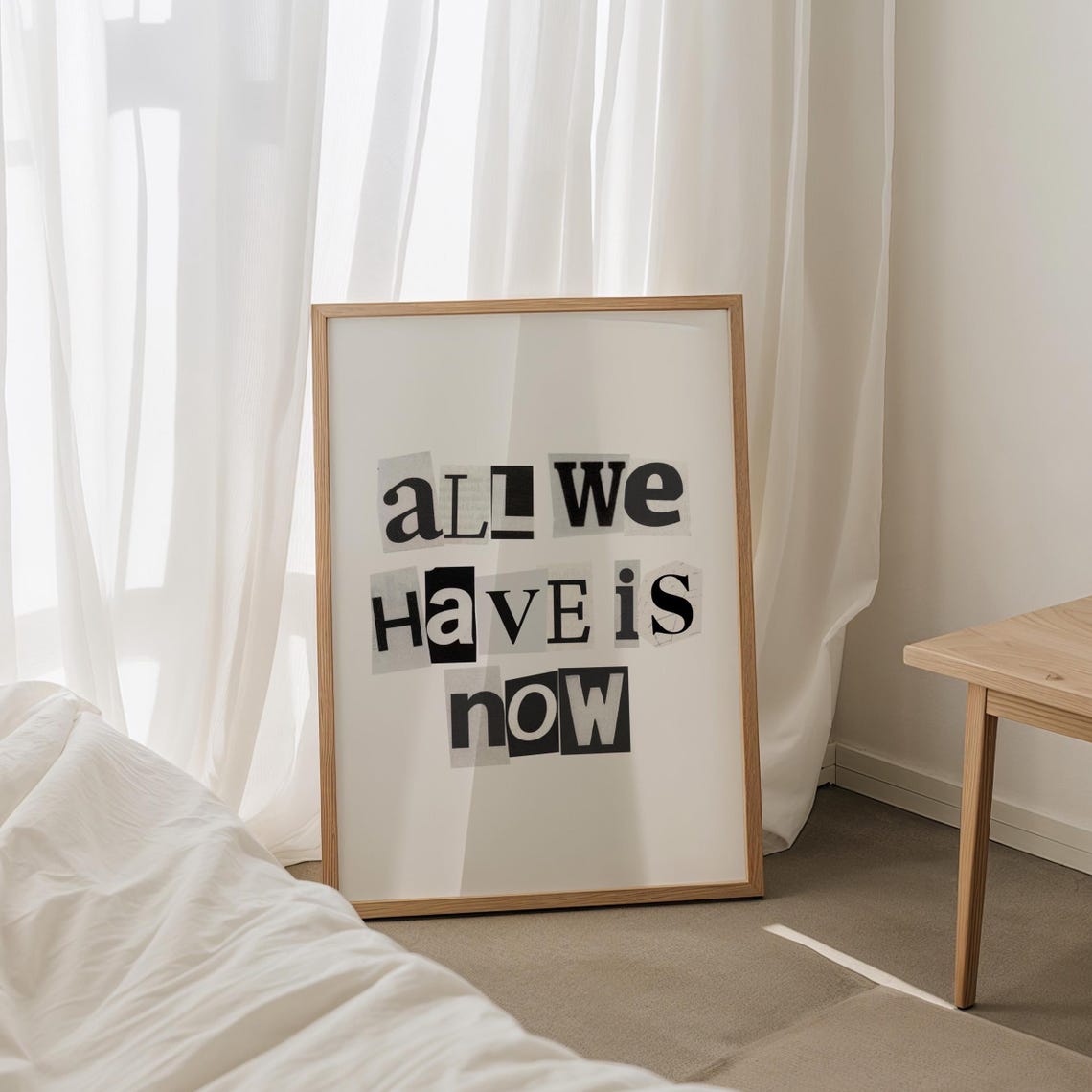 All We Have Is Now Ransom Letter Typography Mindfulness Poster
