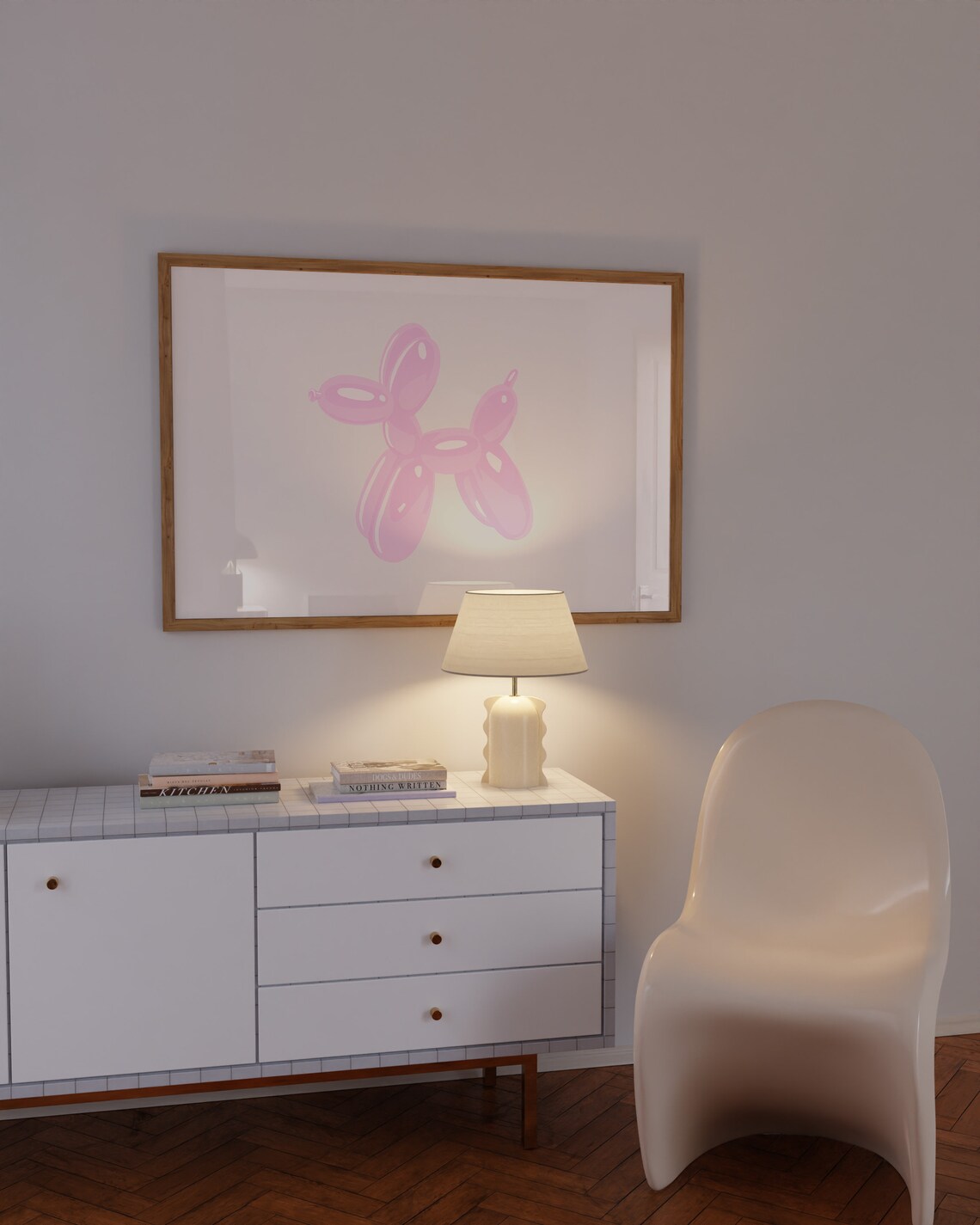 Balloon Dog Pink Trendy Poster, Preppy Bedroom Decor - Image 2