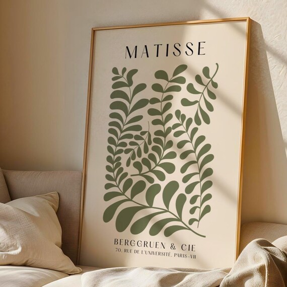 Matisse-Inspired Botanical Leaf Cutout Art Print