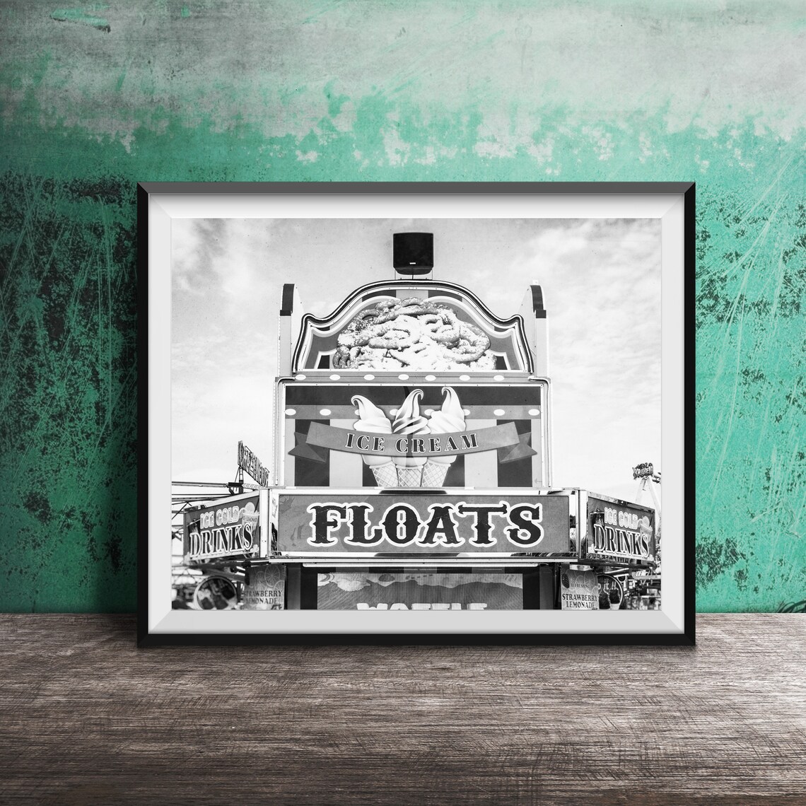 Ice Cream Floats Carnival Food Stand Colorful Retro Fairground Poster - Image 2