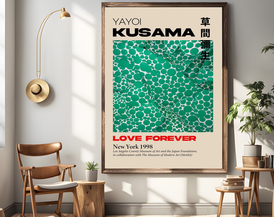 Yayoi Kusama Art Print Green Polka Dots Yayoi Kusama Exhibition Japanese Art Kusama Poster Yayoi Kusama Green Polka Dots Vibrant