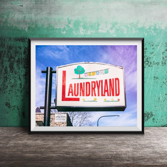 Laundry Land Photography Art Print, Laundry Room