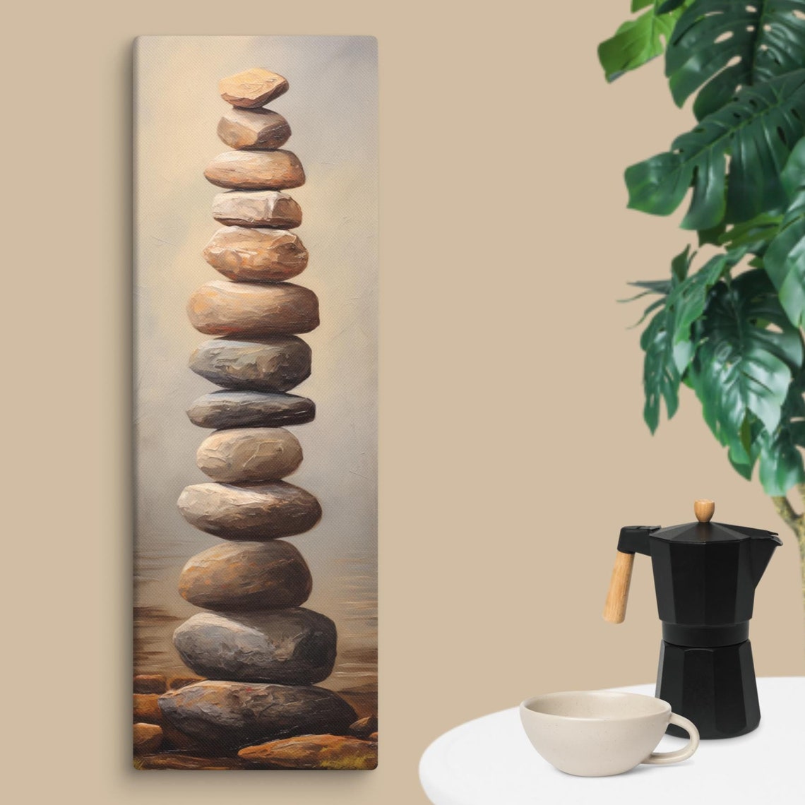 Vertical Stacked Stones Zen Art Print - Image 3
