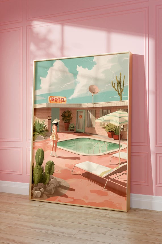 Retro Motel Palm Springs Desert Poster Print