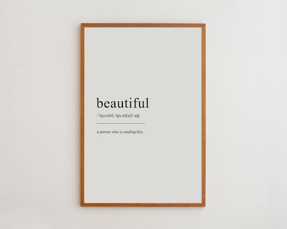 Beautiful Definition Typography Humor Poster Print