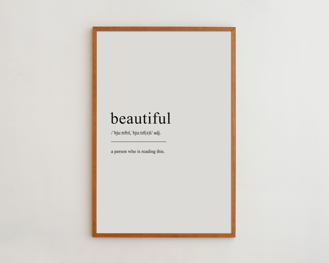 Beautiful Definition Typography Humor Poster Print