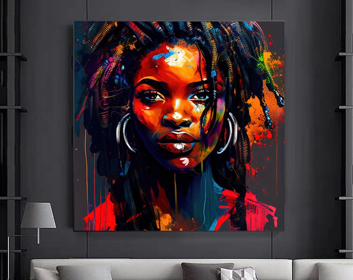 African Woman Modern Fashion Decor Art Print