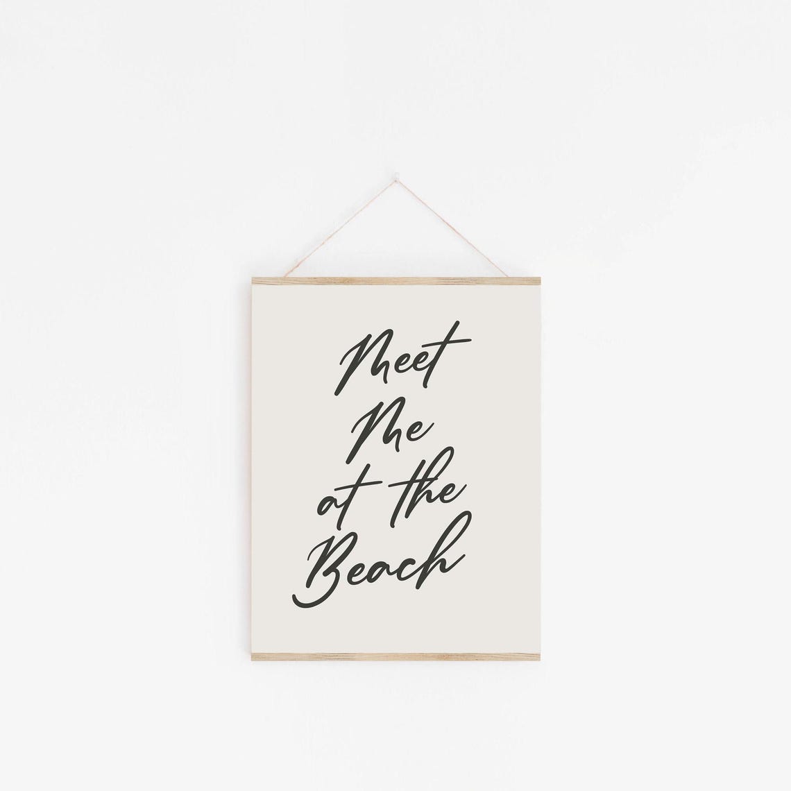 Meet Me At The Beach Hand Lettered Coastal Typography Art Poster - Image 4