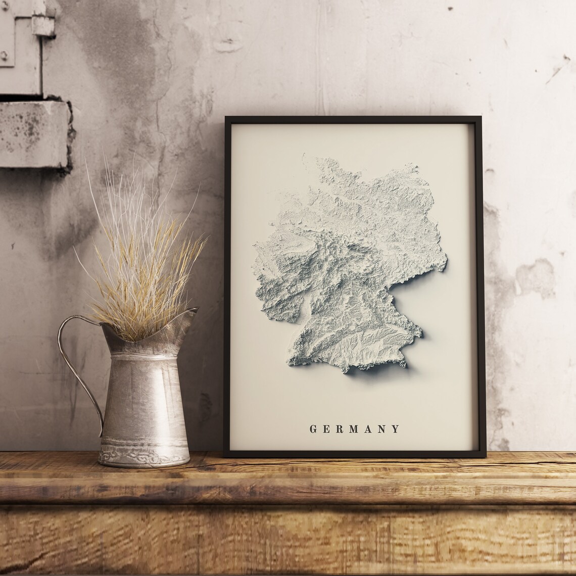 Germany Relief Map Minimalist Travel Poster - Image 2