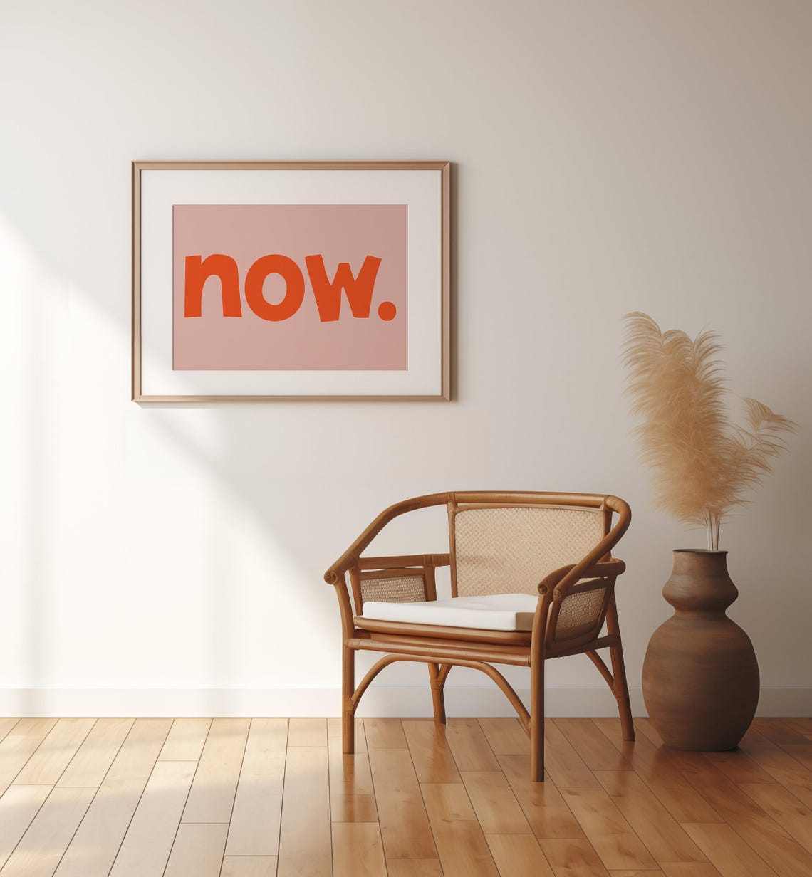 Now Bold Orange Minimalist Mindfulness Typography Quote Poster - Image 2