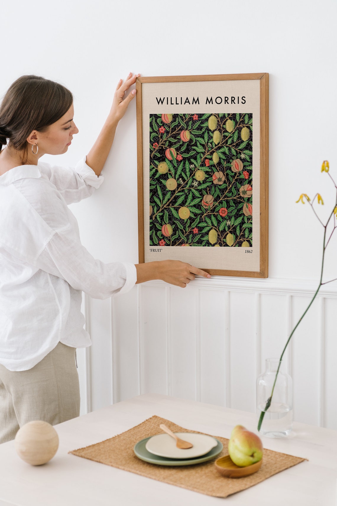 William Morris Fruit 1862 Dark Green Botanical Arts And Crafts Poster - Image 2
