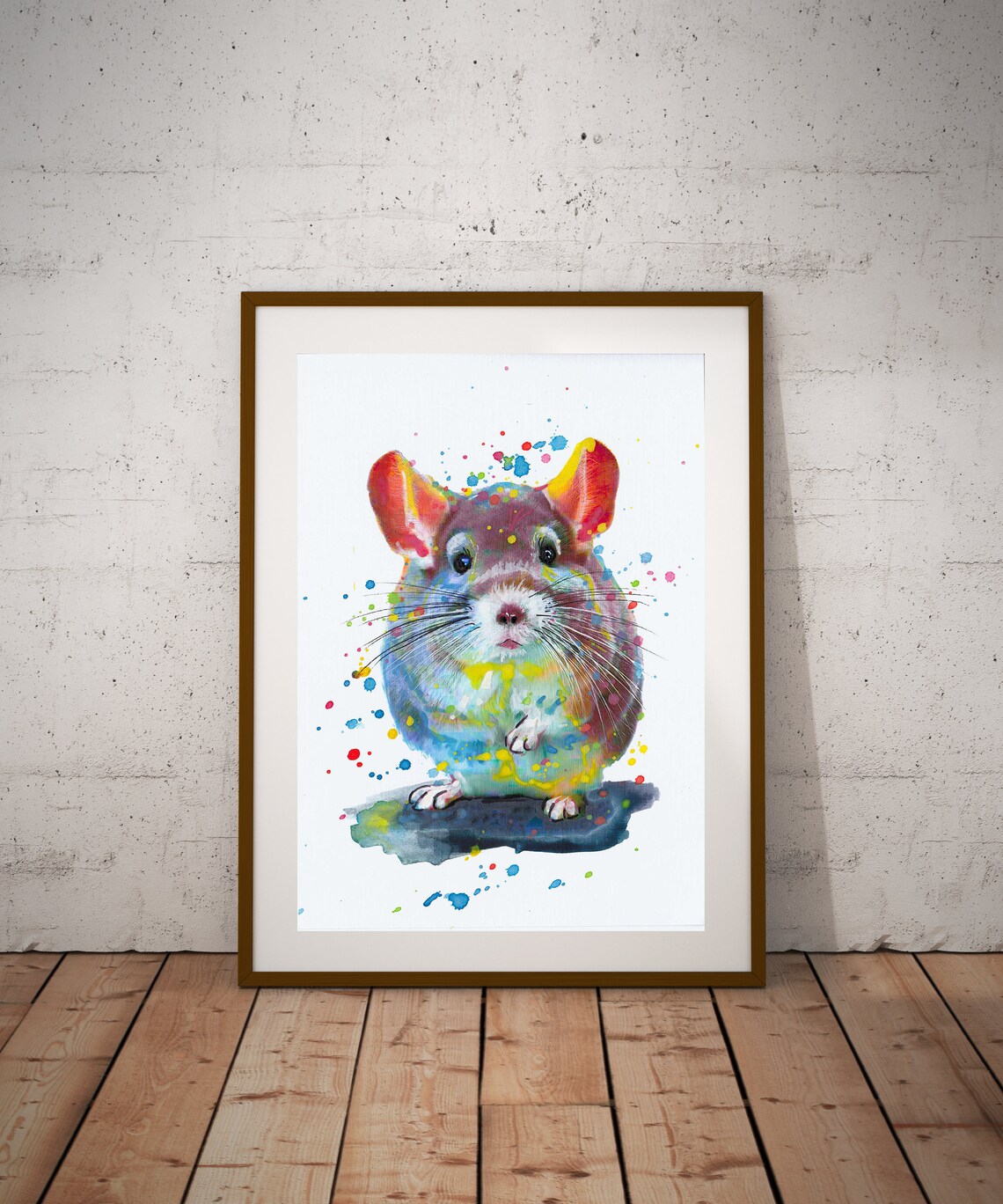 Chinchilla Print, Watercolor Nursery Animal Art