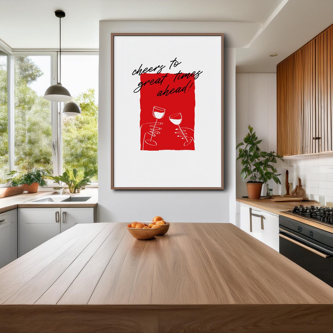 Cheers To Great Times Ahead Red Wine Script Celebration Poster - Image 3