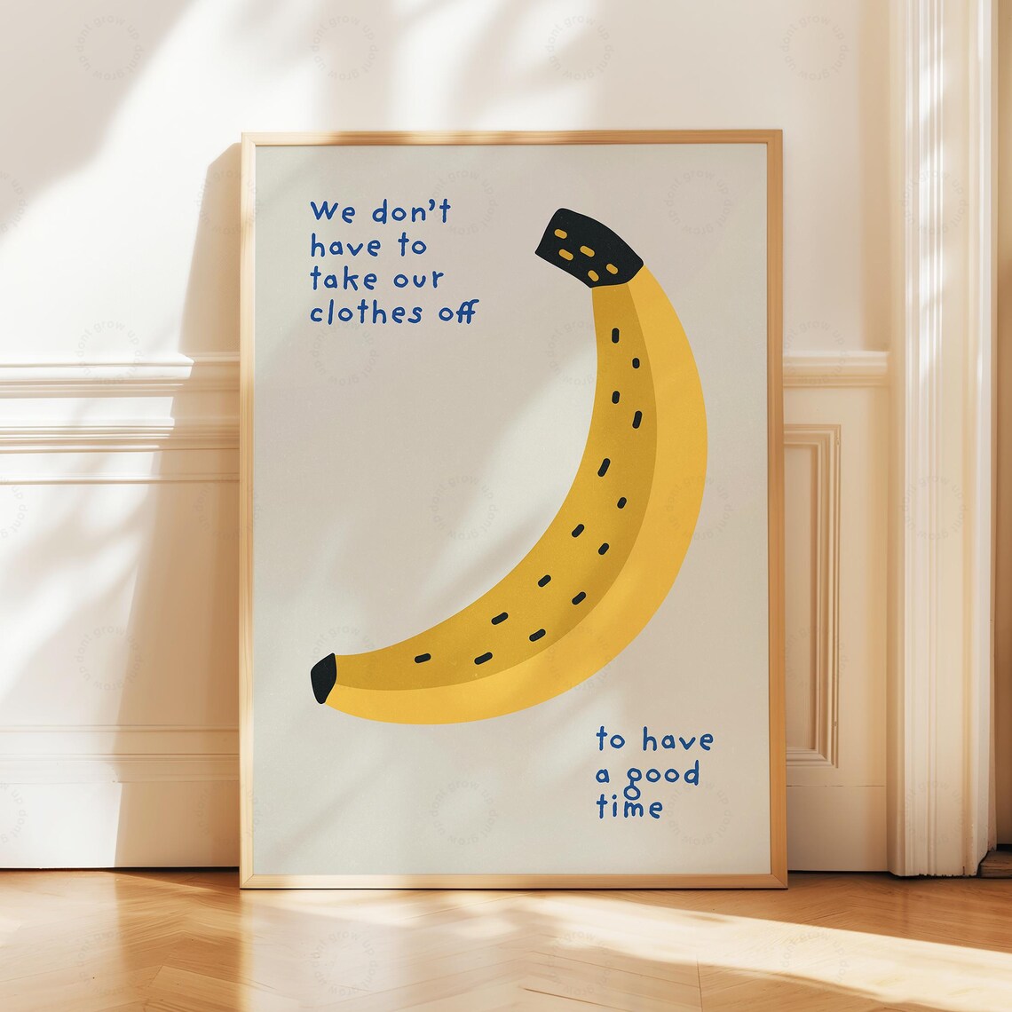 Banana Pop Art Food Poster, Modern Kitchen Decor