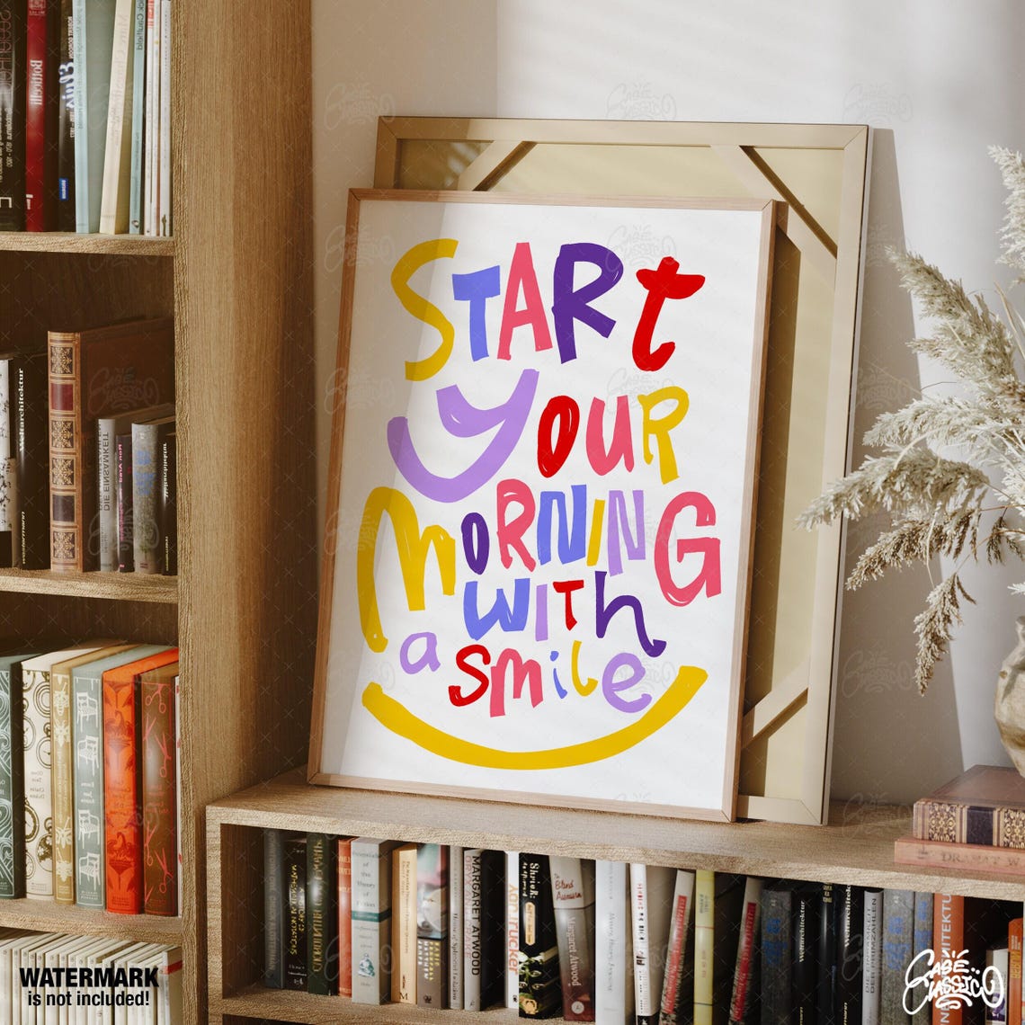 Start Your Morning with a Smile Colorful Hand Lettered Poster - Image 2