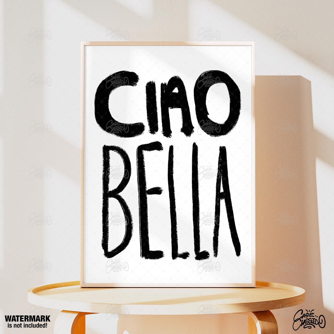 Ciao Bella Black Brush Letter Italian Greeting Poster For Walls - Image 4