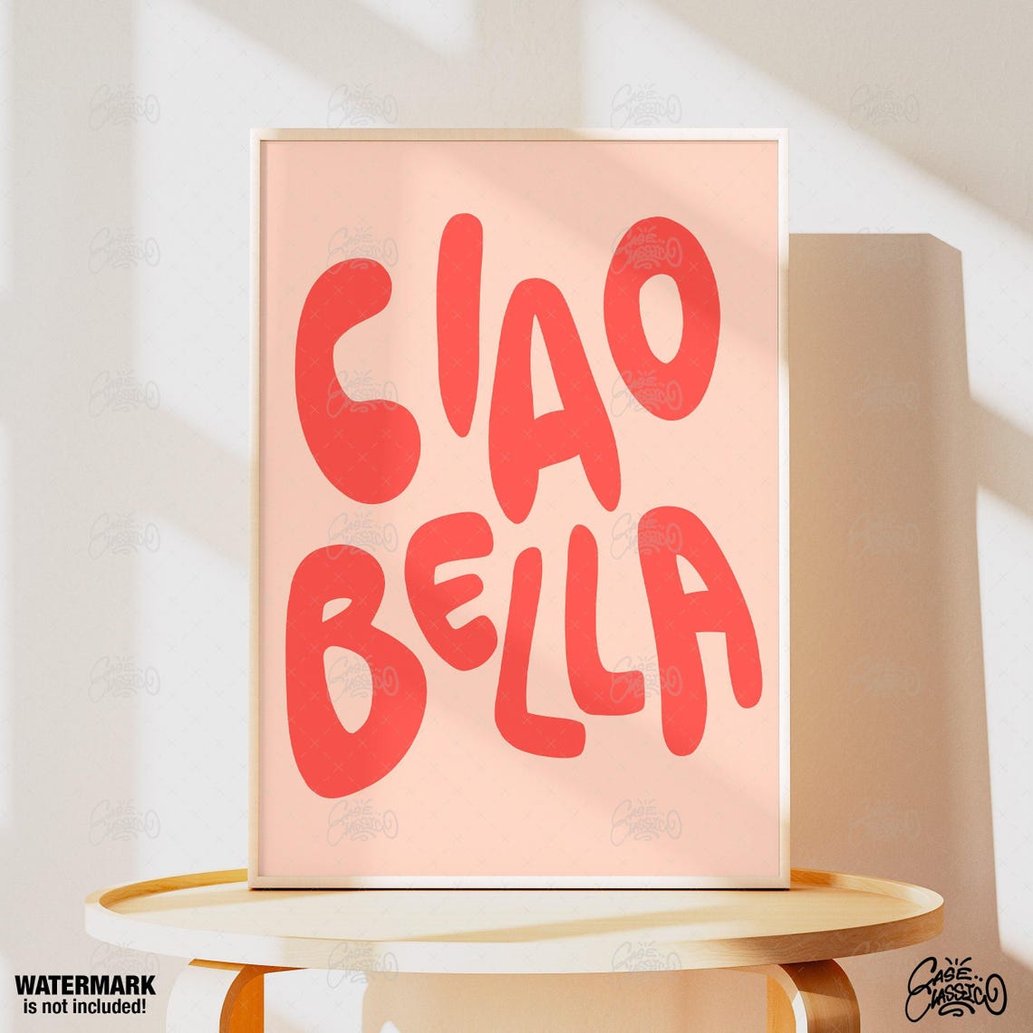 Ciao Bella Bold Red Bubble Letters Italian Greeting Wall Poster - Image 4