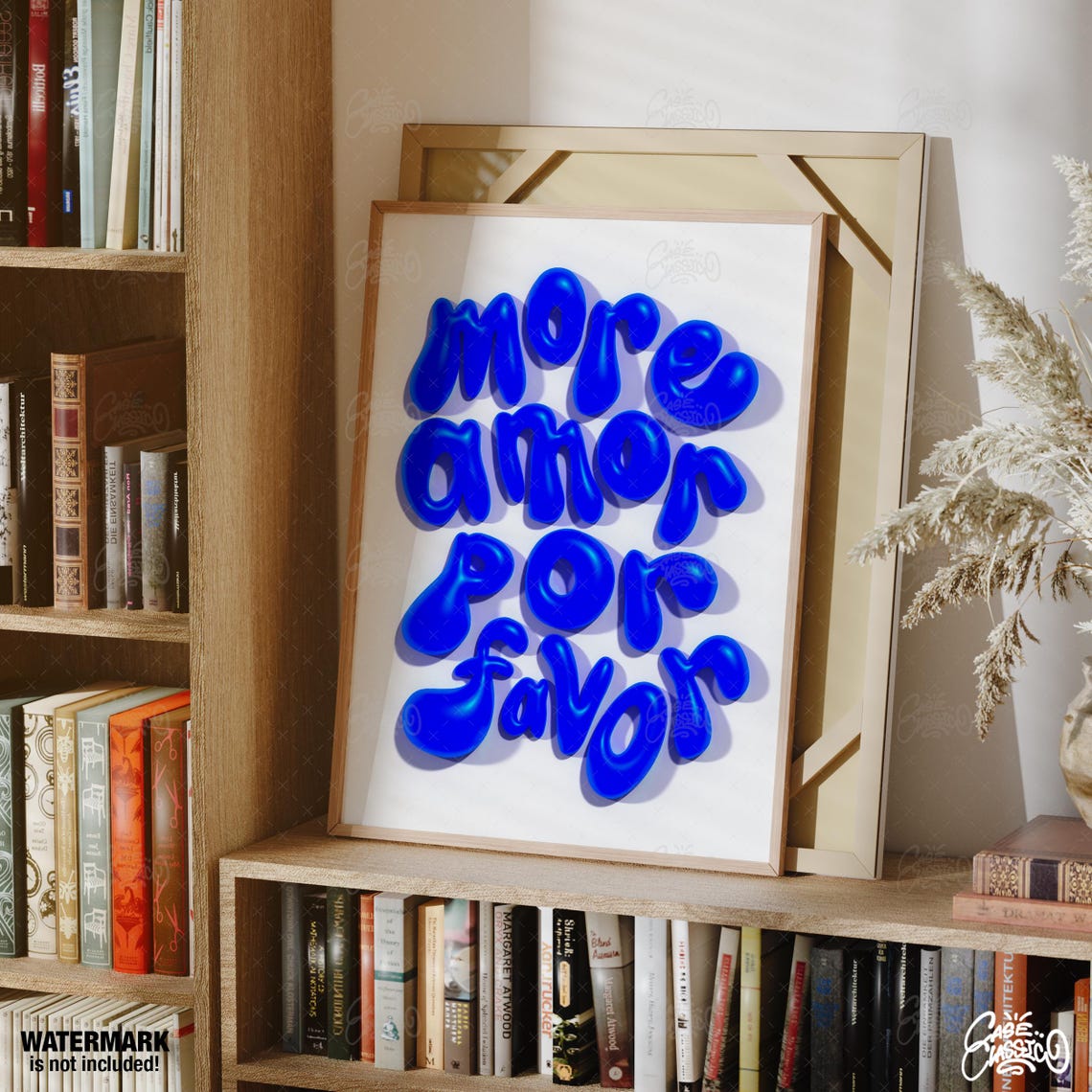 More Amor Por Favor Blue Balloon Letters 3D White Pop Poster - Image 2