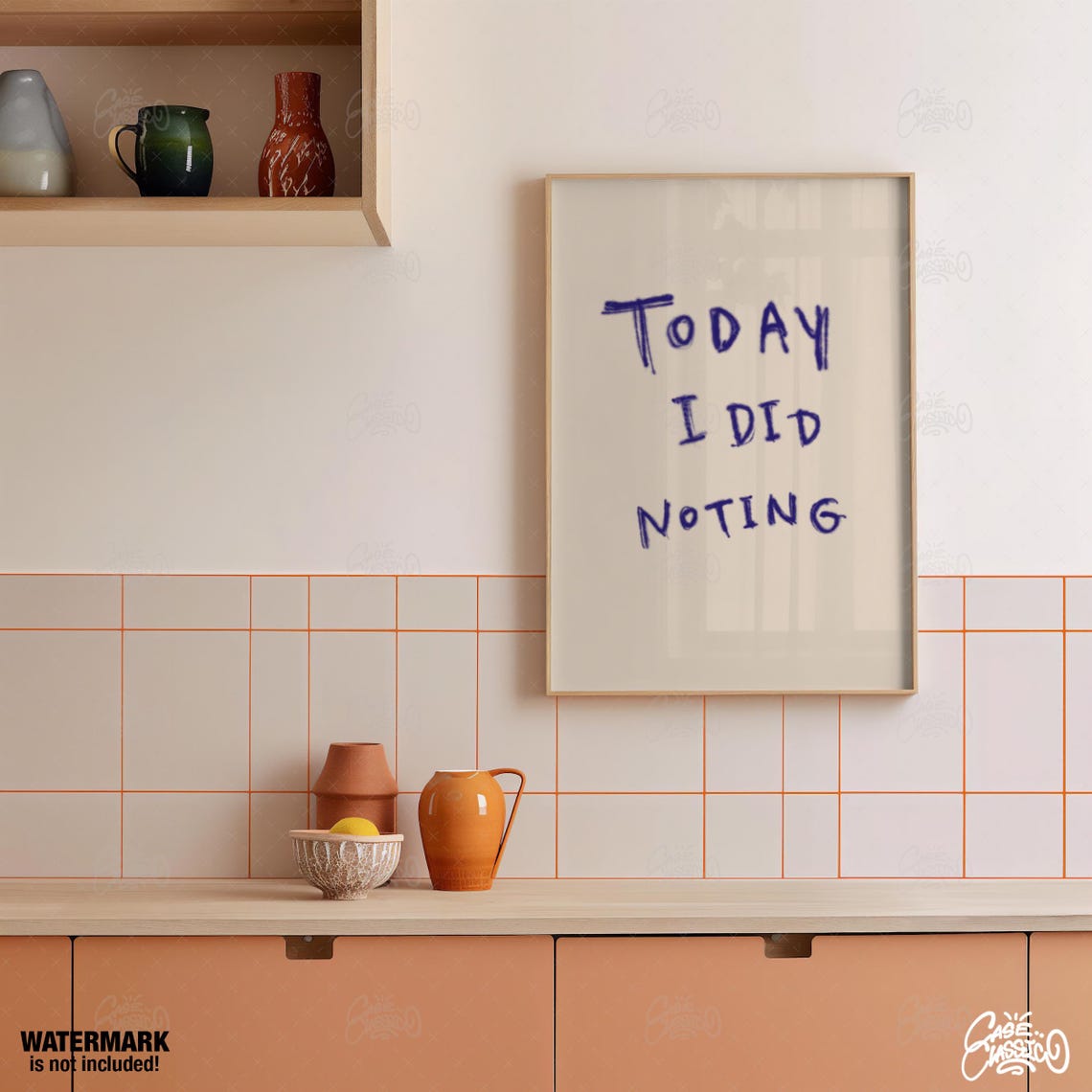 Today I Did Noting Handwritten Lazy Day Funny Quote Poster Art - Image 2