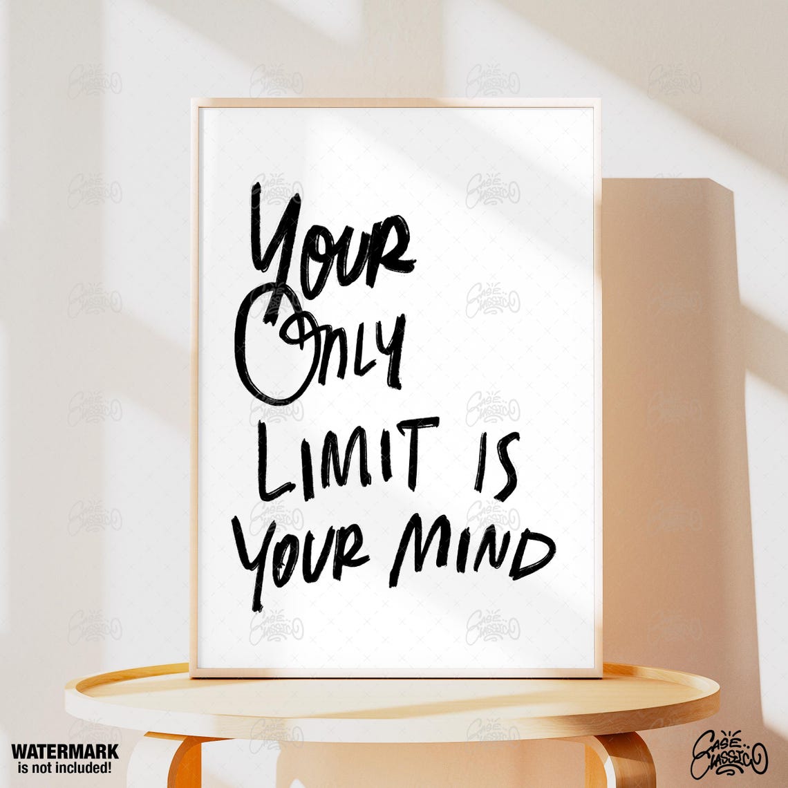 Your Only Limit Is Your Mind Brush Script Motivational Poster - Image 2