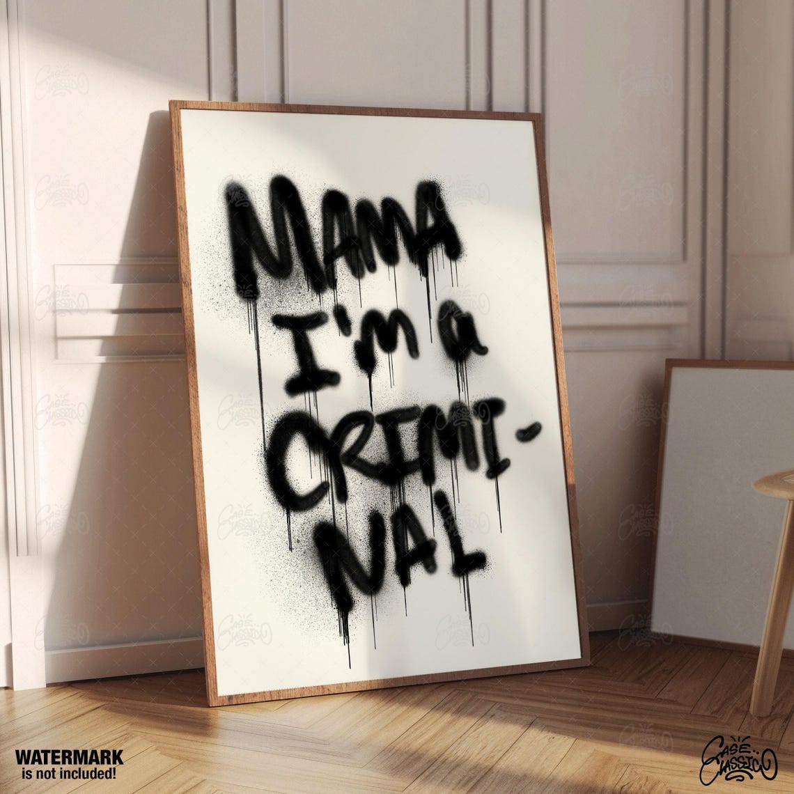 Mama I'm A Criminal Graffiti Spray Paint Funny Quote Wall Poster - Image 3