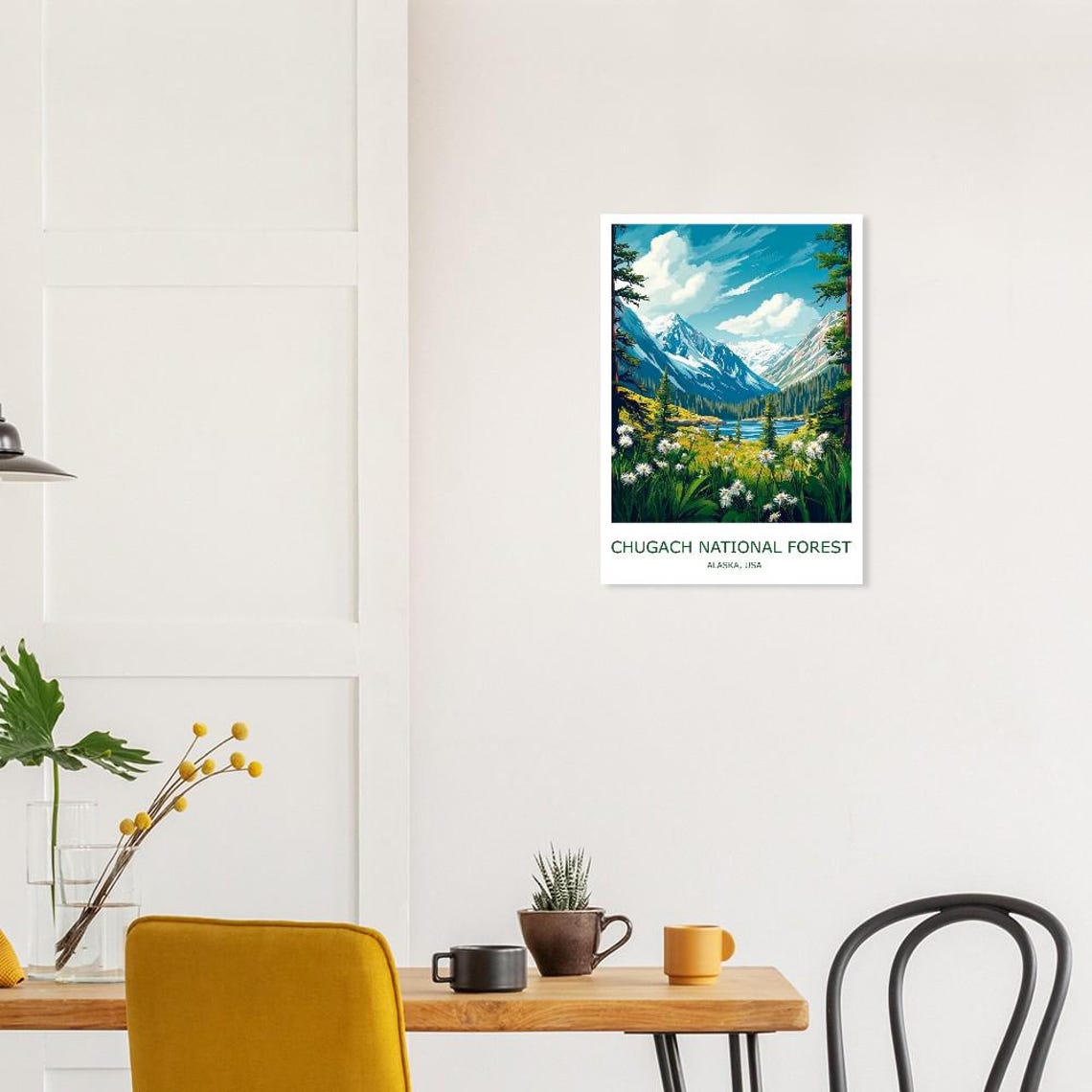 Chugach National Forest Snowy Peaks Alpine Lake Alaska USA Poster - Image 3