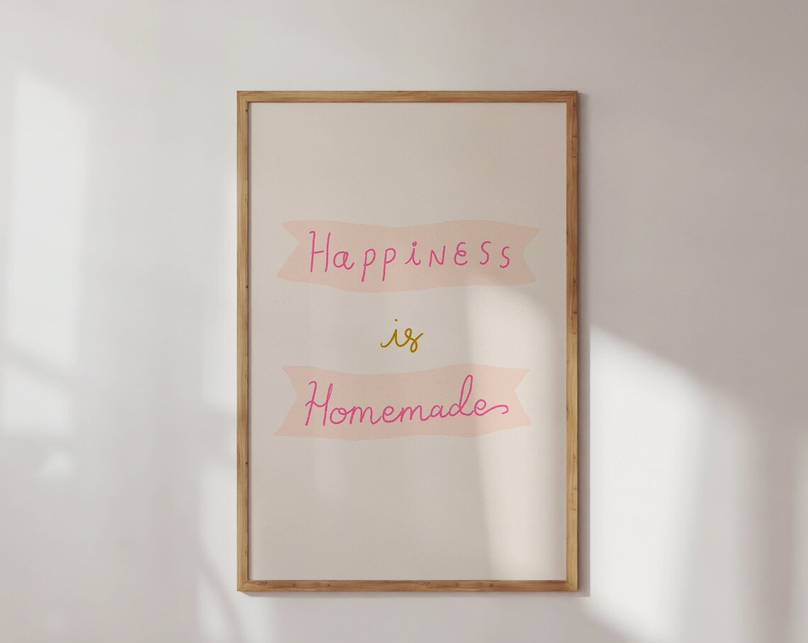 Pink Pastel Kitchen Motivational Quote Art Print
