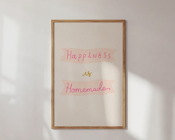 Pink Pastel Kitchen Motivational Quote Art Print