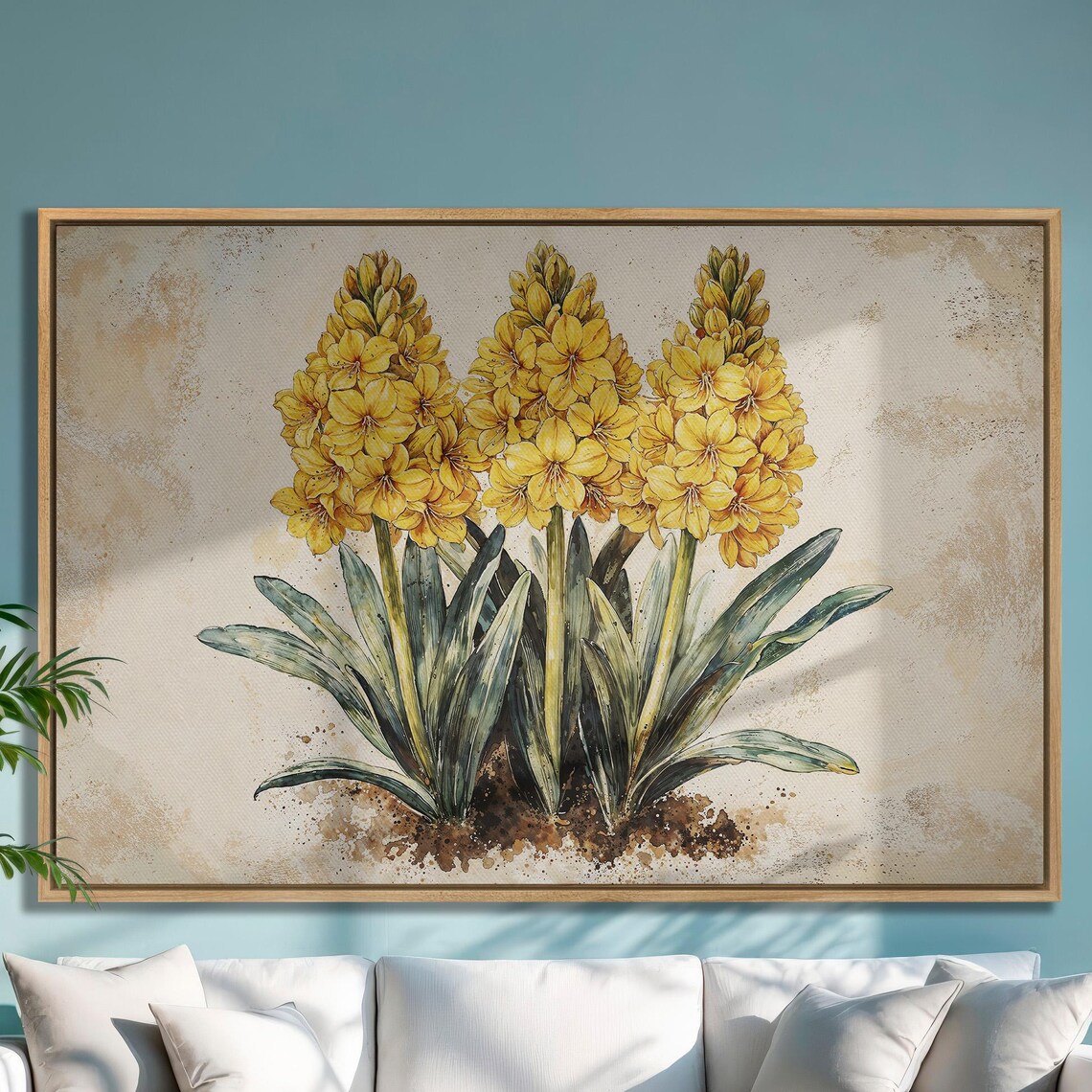 Yellow Hyacinth Blooms In Botanical Vintage Style Floral Poster