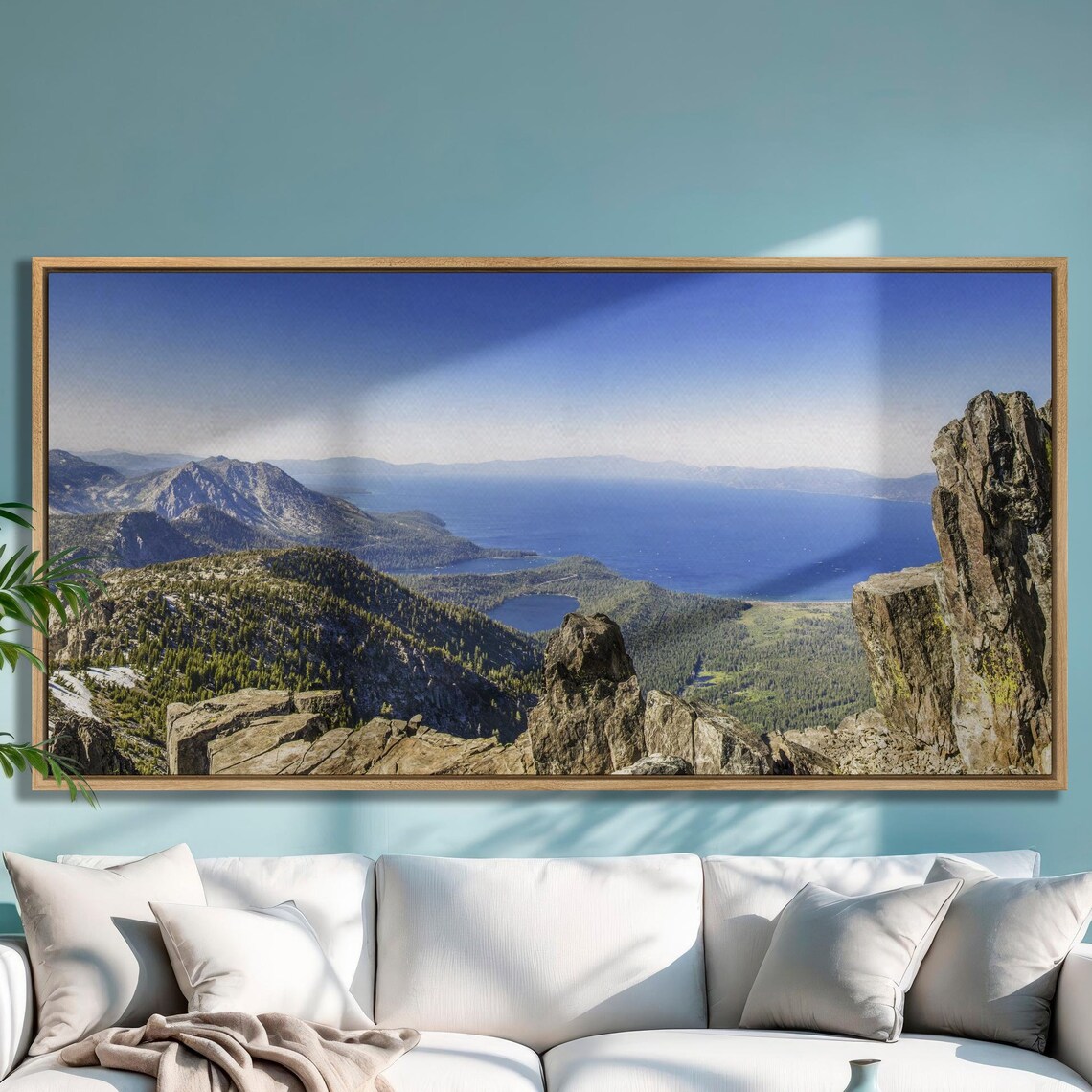 Lake Tahoe Panorama From Mount Tallac Daytime Scenic View Poster
