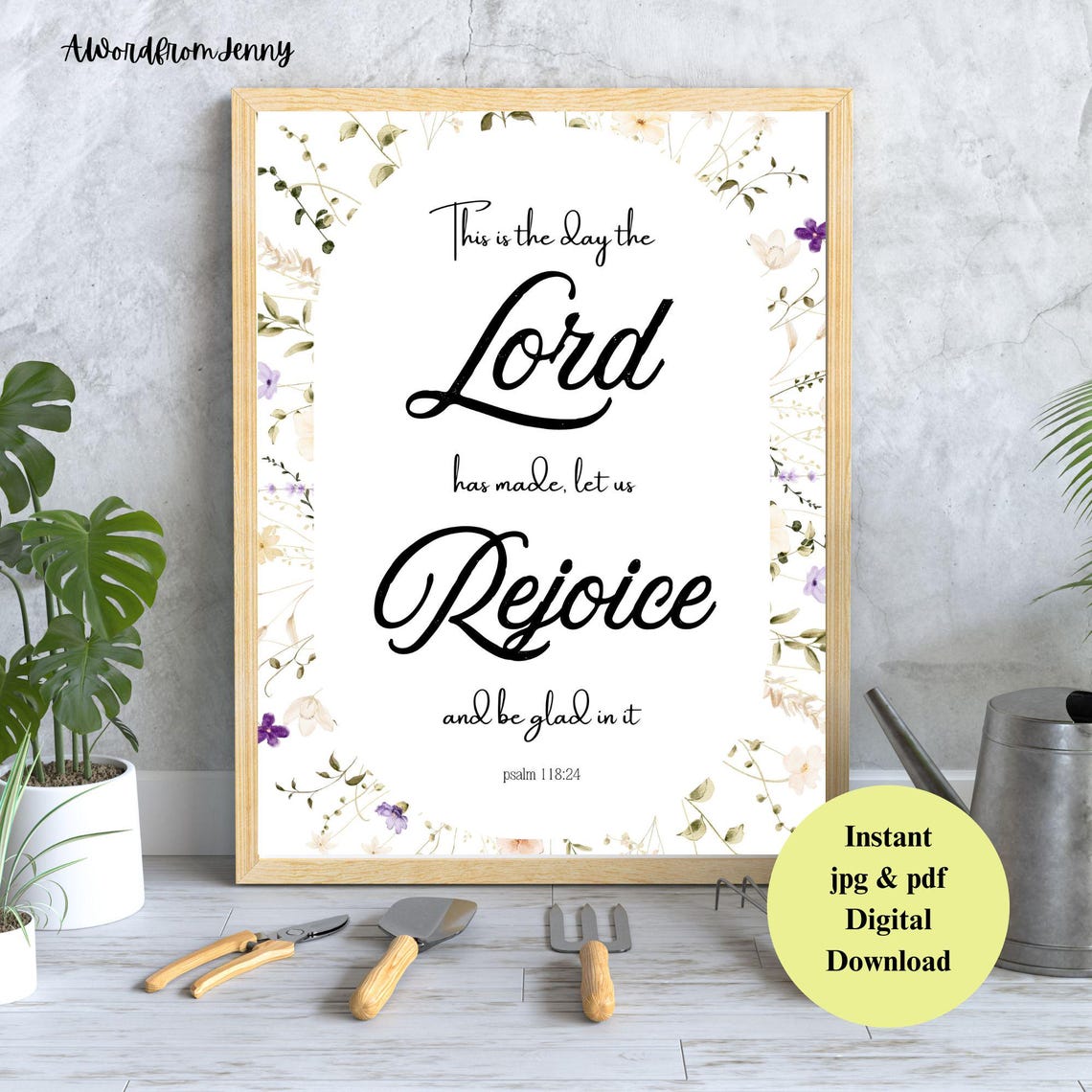 Psalm 11824 This Is The Day The Lord Has Made Scripture Bible Verse Wall Art Home Decor Instant Jpg Pdf Files - Image 3