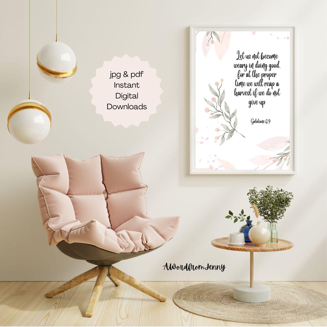 Galatians 6 9 Do Not Become Weary in Doing Good Botanical Poster - Image 2