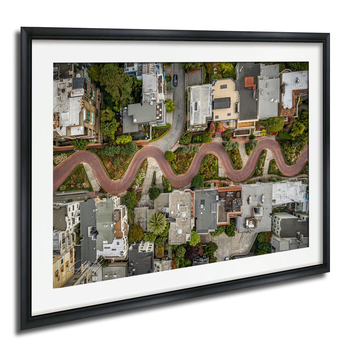 Lombard Street San Francisco Aerial Drone Crooked Street Photo Poster