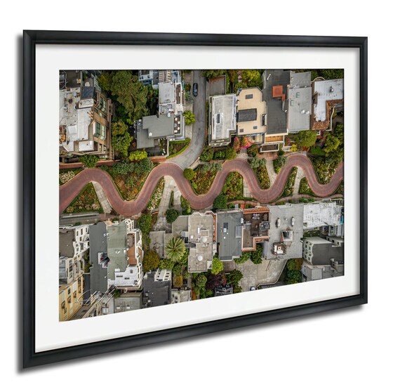 Lombard Street San Francisco Aerial Drone Crooked Street Photo Poster