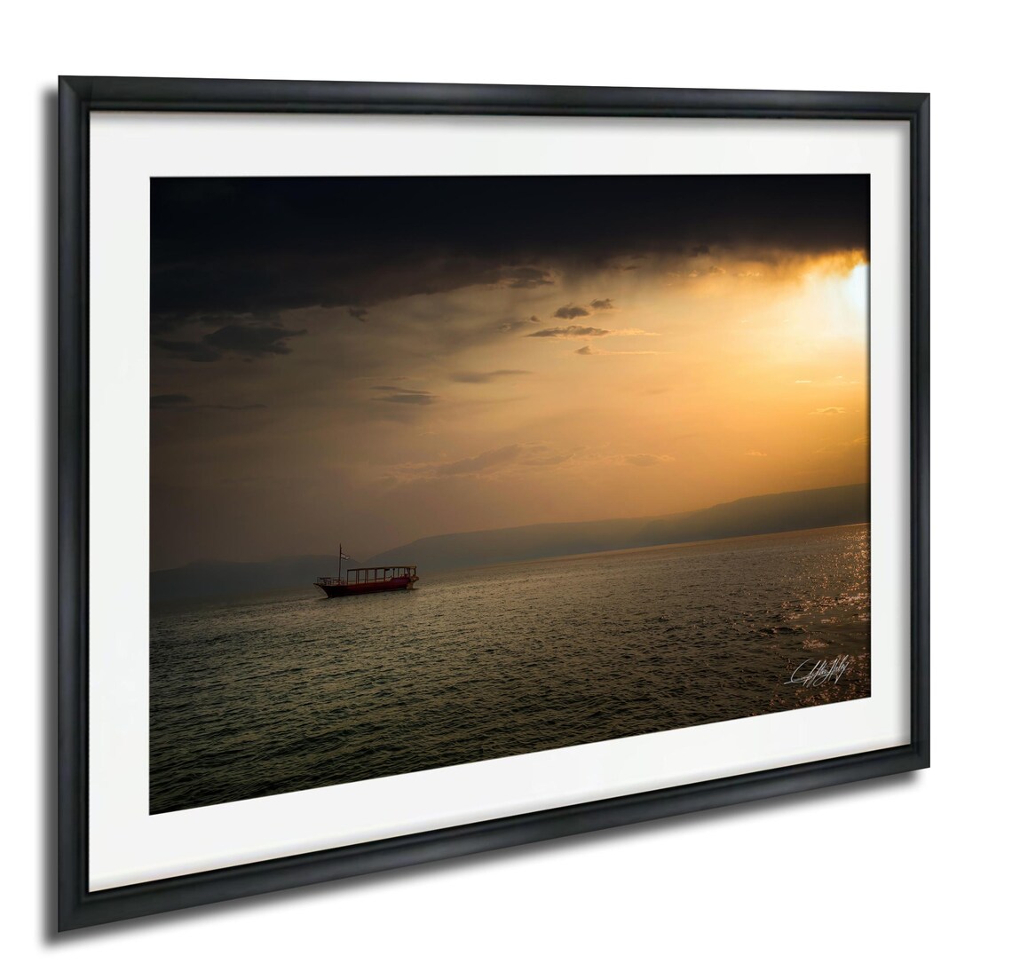 Sea of Galilee Boat at Sunrise Faith Art Print