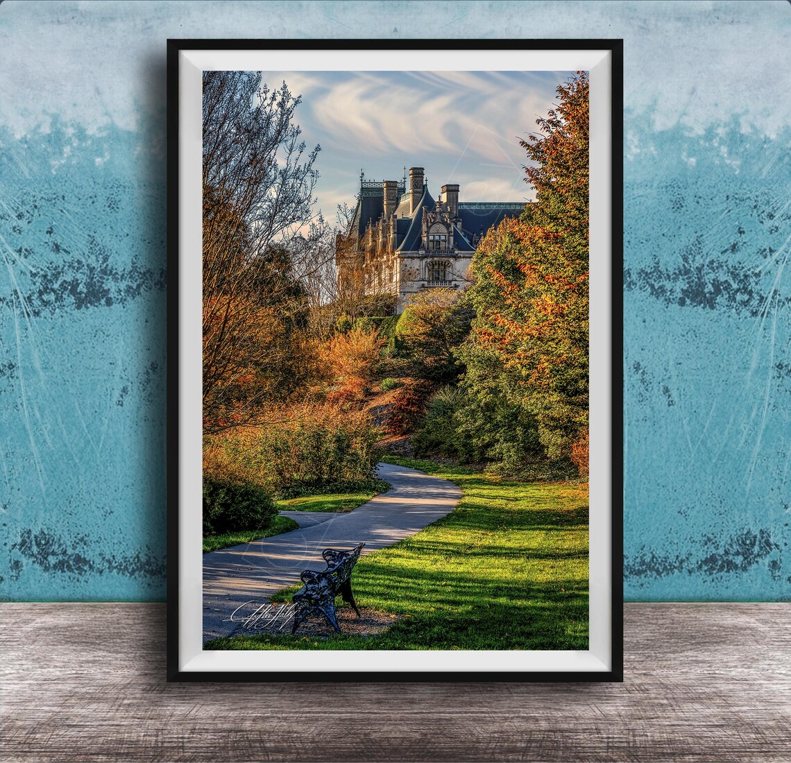 Biltmore Estate Autumn Path Fall Trees Historic Mansion Photo Poster