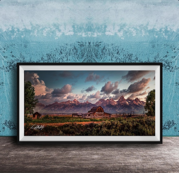 Ta Moulton Barn Sunrise Glow Rustic Charm Art Print