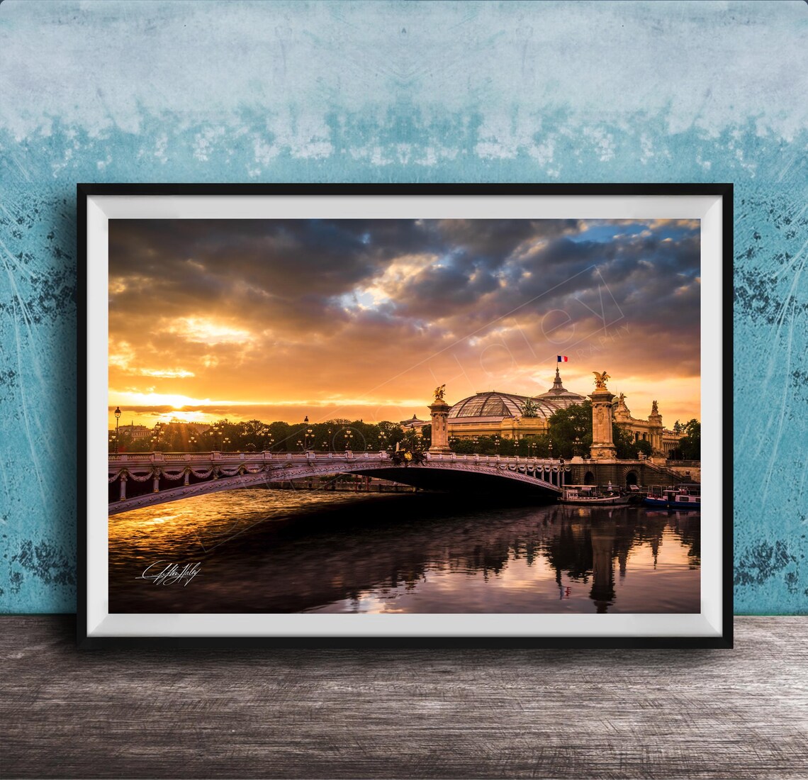 Alexander 3rd Bridge Print Paris Cityscape At Sunset Gallery Wall Art