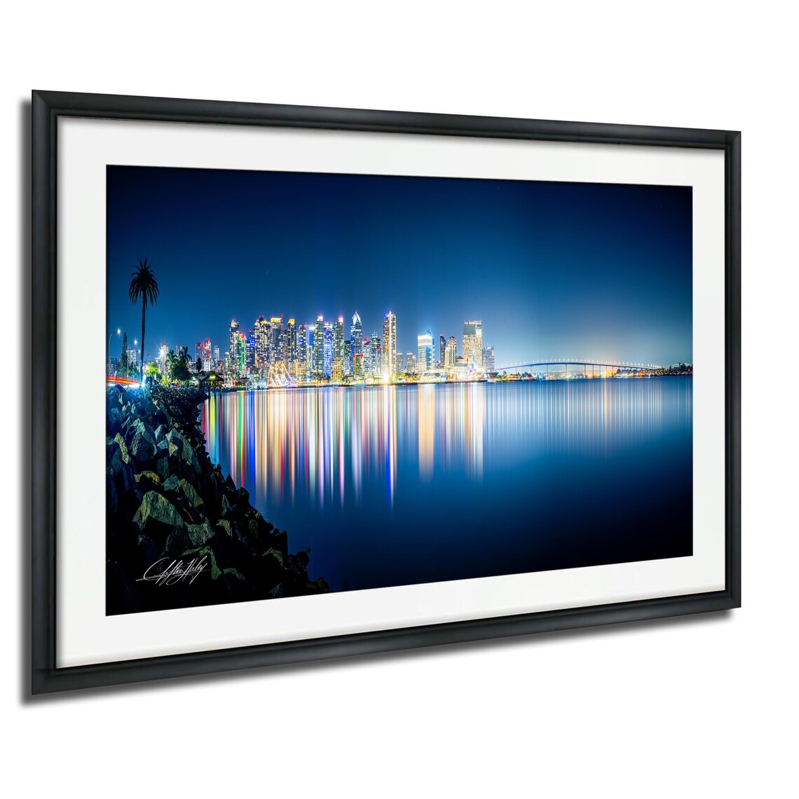 San Diego Skyline Poster Sunset Over Coronado Bridge