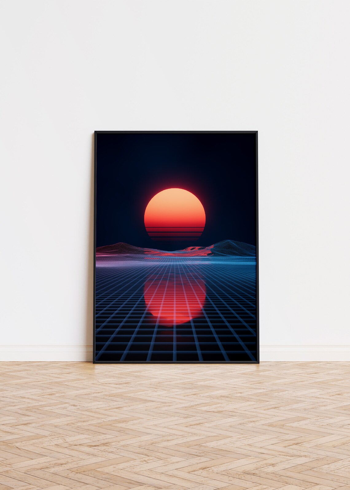 Vaporwave Sunset Poster, Trendy Sky Wall Art