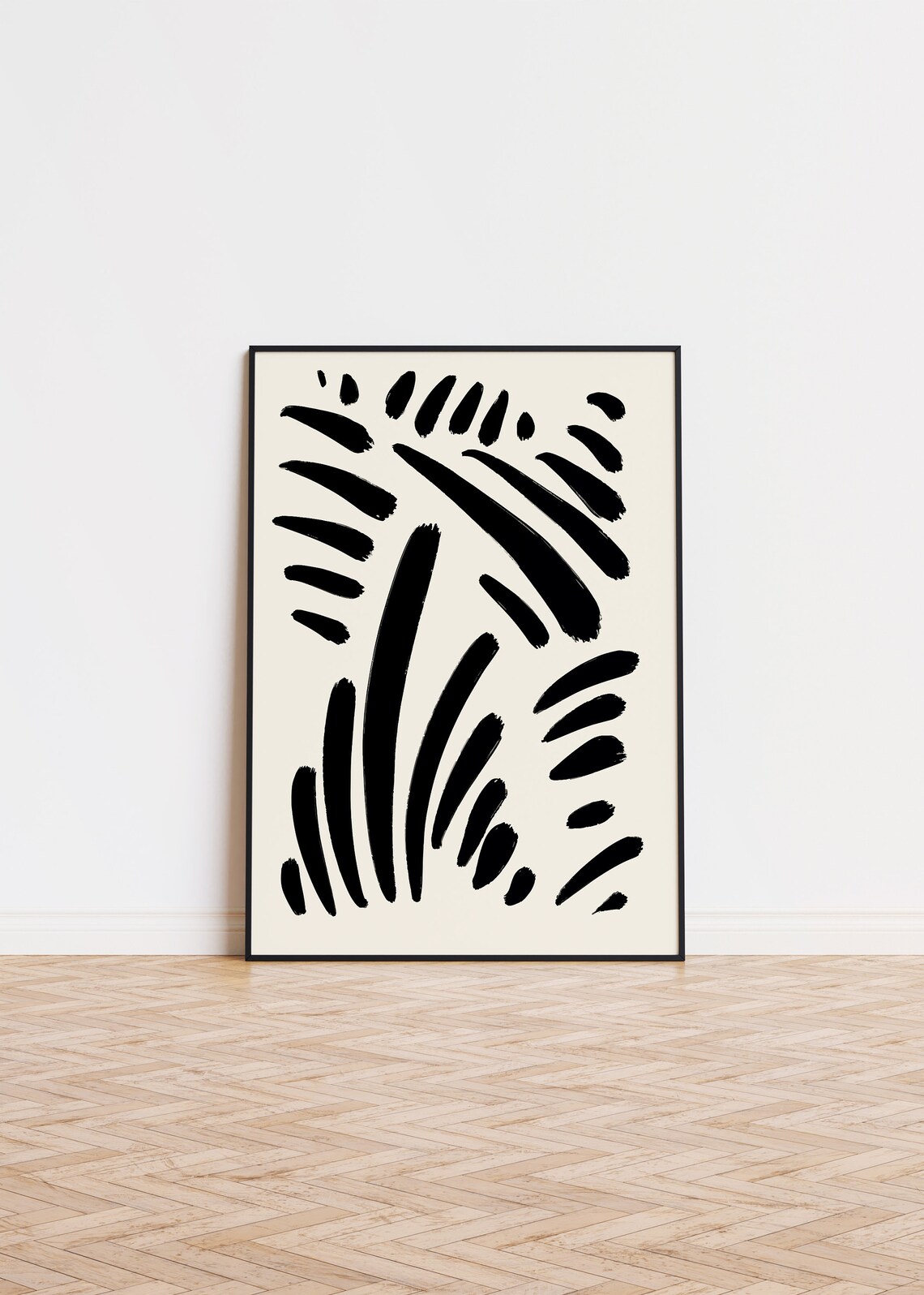 Black Abstract Forms Poster Wall Art Printed